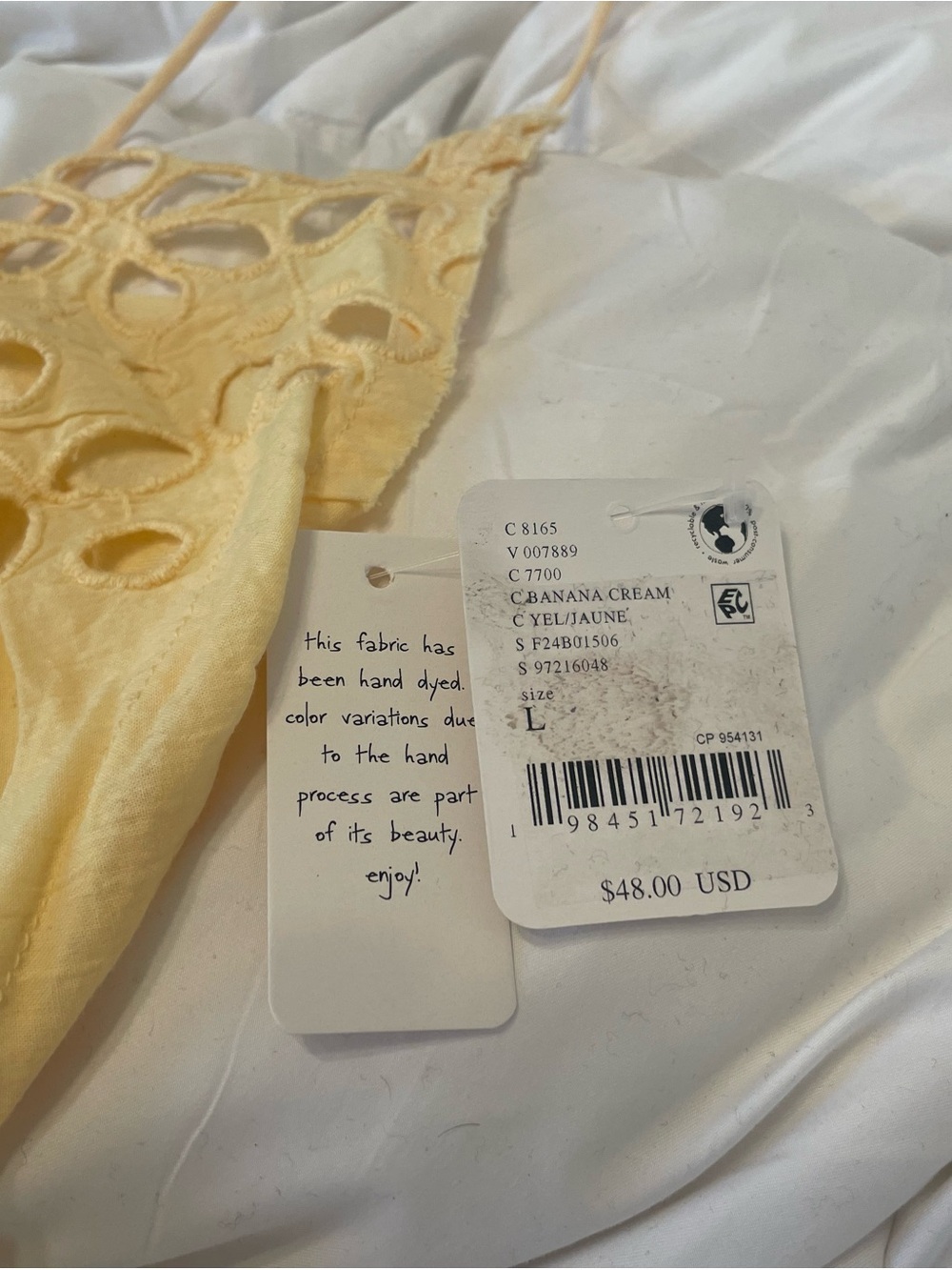 Free People Asteria Bralette Banana Cream Yellow Appliqué - Picture 11 of 11